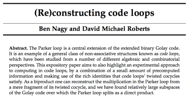 The Parker loop is a central extension of the extended binary Golay code. It is an example of a general class of non-associative structures known as code loops, which have been studied from a number of different algebraic and combinatorial perspectives. This expository paper aims to also highlight an experimental approach to computing in code loops, by a combination of a small amount of precomputed information and making use of the rich identities that code loops’ twisted cocycles satisfy. As a biproduct one can reconstruct the multiplication in the Parker loop from a mere fragment of its twisted cocycle, and we have found relatively large subspaces of the Golay code over which the Parker loop splits as a direct product.